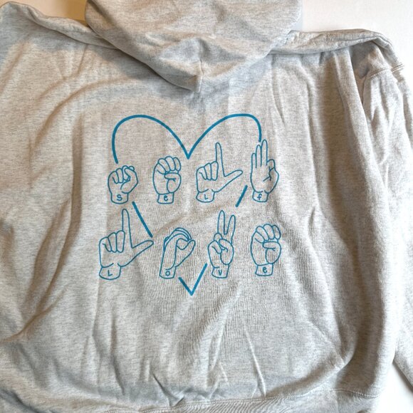 ASL Sign Language Hoodie by SHOP LUDIC/LUDIC CLOSET - grey, XXL - Picture 3 of 5